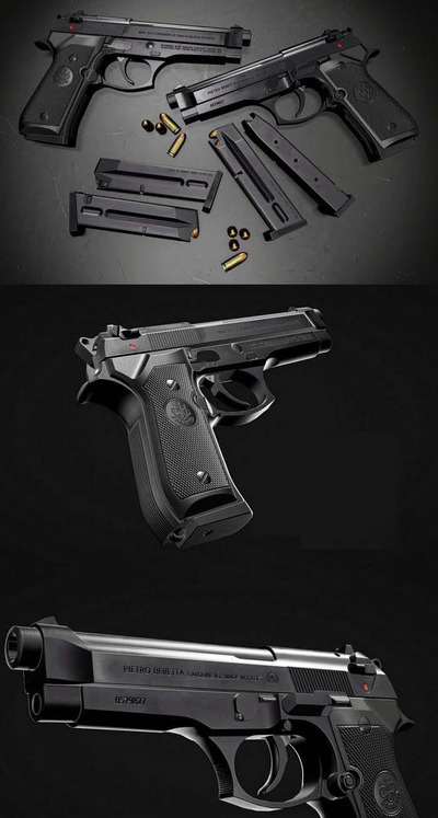 贝瑞塔92FS手枪3D模型（OBJ,FBX,MAX）
