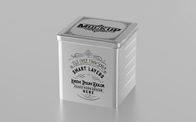 彩色铁皮茶罐模型样机 (PSD)