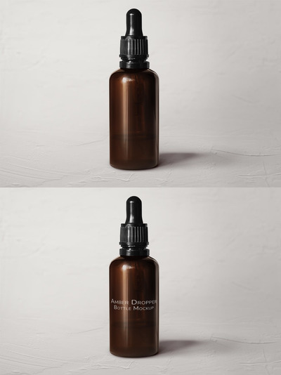 琥珀色滴管瓶模型样机 (PSD)