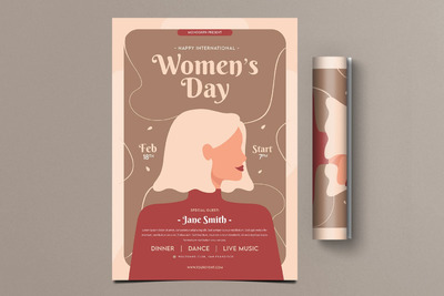 高品质的时尚高端清新三八女王节妇女节海报设计模板-PSD