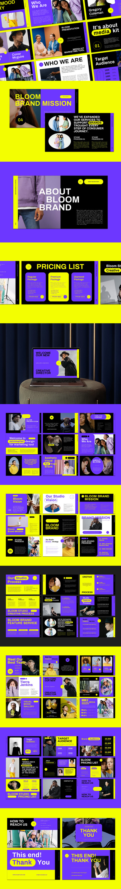 BLOOM - 媒体资料演示PPT模板(PPTX,PPT)