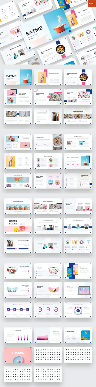 EATME - 专业创意食品主题PPT模板(PPTX)