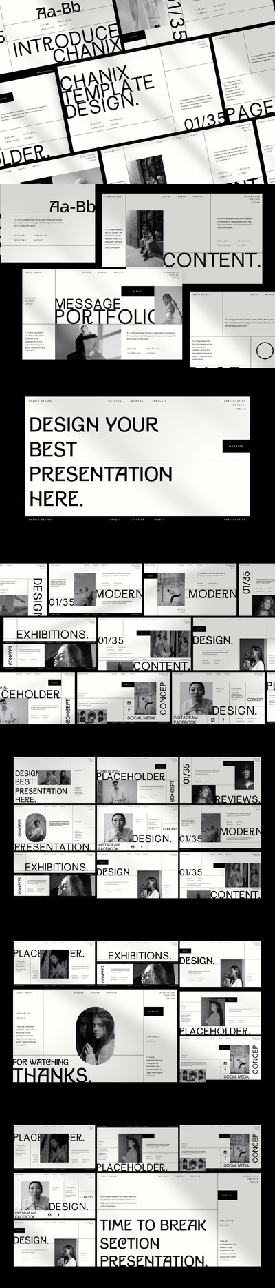 Chanix - 优雅极简主义PPT模板(PPTX,PPT)