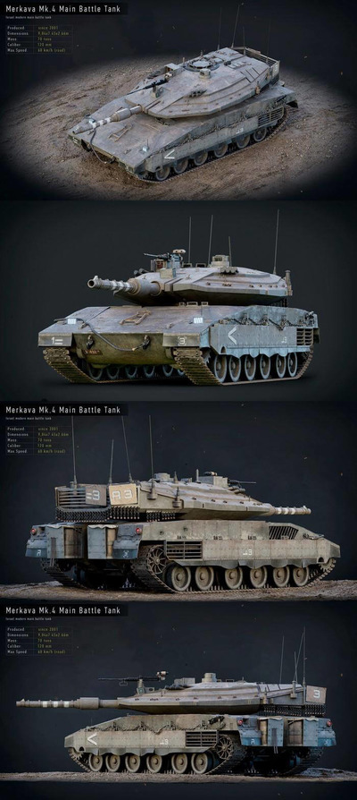 Merkava Mk4主战坦克3D模型（OBJ,FBX,MAX）