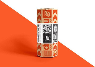 六角形纸盒纸筒包装贴纸标签设计样机[PSD]