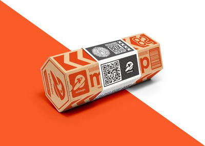 六角形纸盒纸筒贴纸标签样机[PSD]