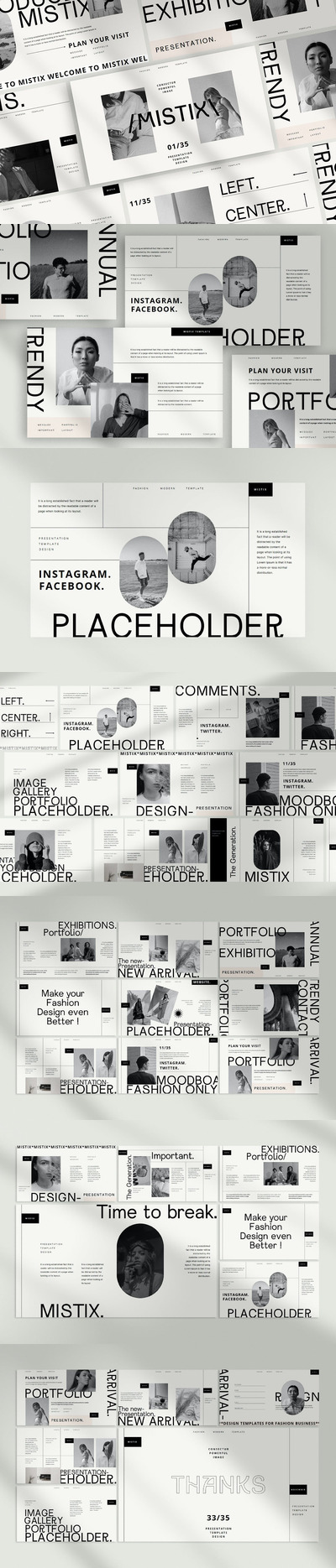 Mistix - 精美极简主义PPT演示模板(PPTX,PPT)