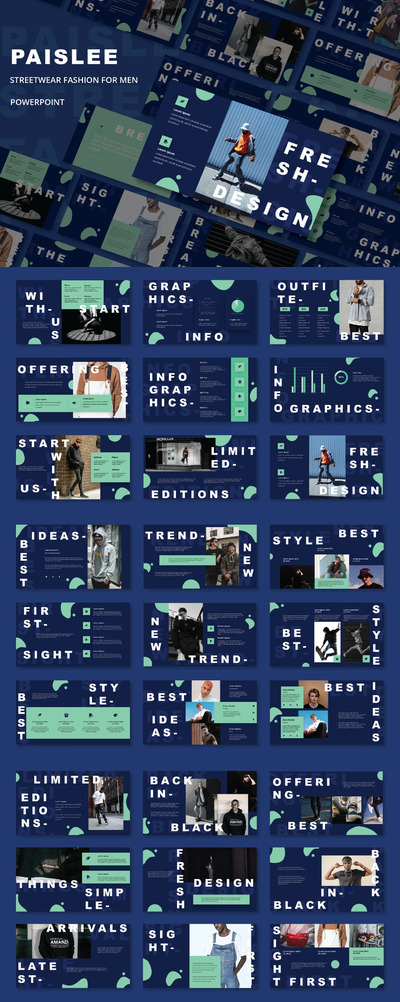 街头时尚男性服饰Powerpoint模板 (PPTX)