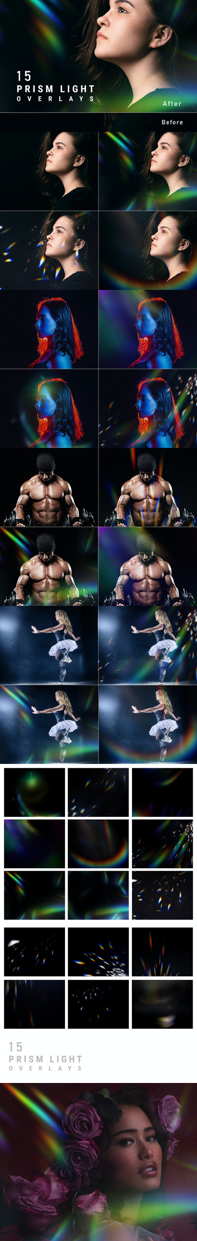 15个时尚高端绚丽渐变配色镜头光晕背景底纹纹理photoshop动作预设