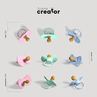 彩色婴儿奶嘴psd素材