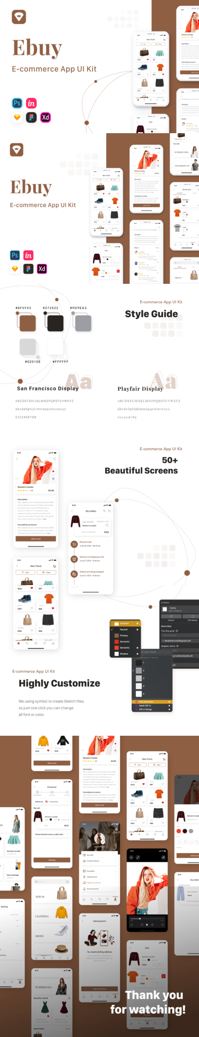 时尚高端好用的电子商务APP UI KITS-FIG, PSD, SKETCH, XD