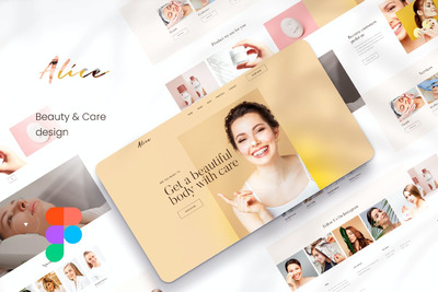 清新简约美容护理banner网站设计模板-figma