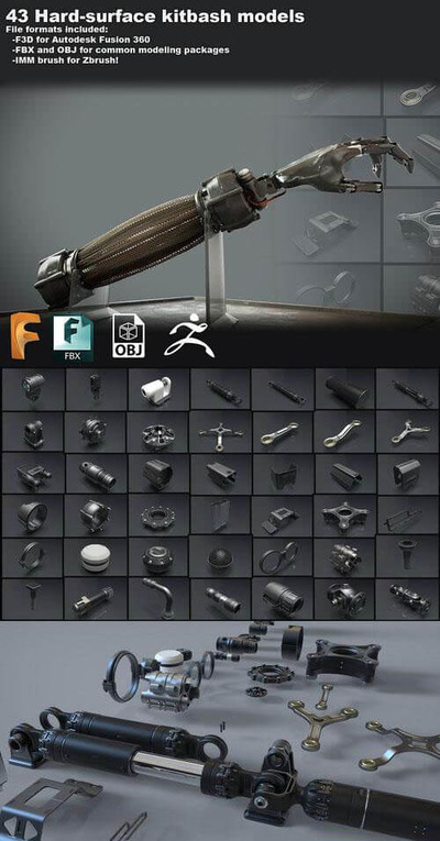 Fusion 360 - Zbrush 43个科幻主题的3D模型下载（fbx,obj,f3d,zbp）
