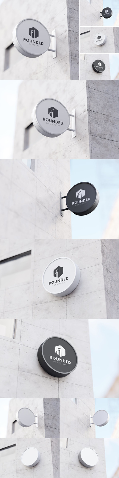 圆形壁挂式标志logo样机 (PSD)