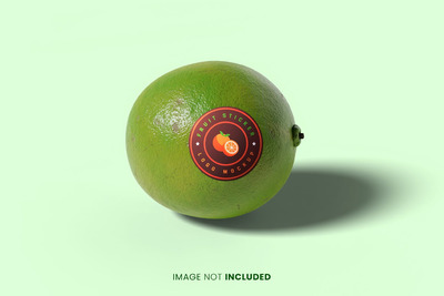 水果贴纸logo样机 (PSD,JPG)