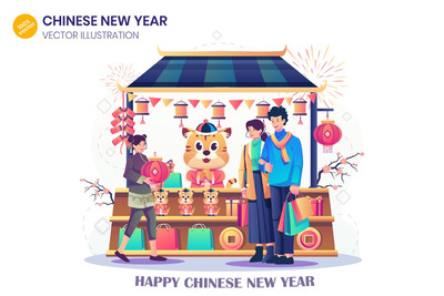 高品质的多用途时尚清新中国春节新年banner插画海报设计模板-AI, EPS, PDF, PNG|4