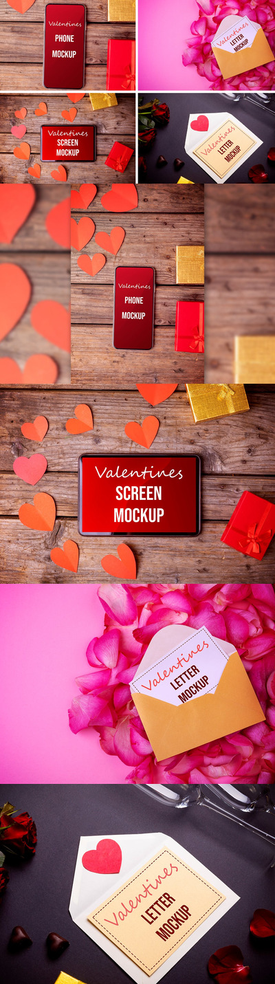 情人节元素模型样机