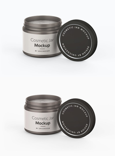 化妆品罐模型样机 (PSD)