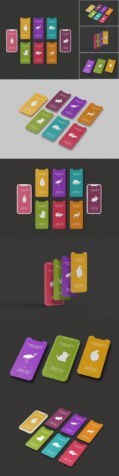 高品质的手机屏幕APP UI样机展示模型mockups