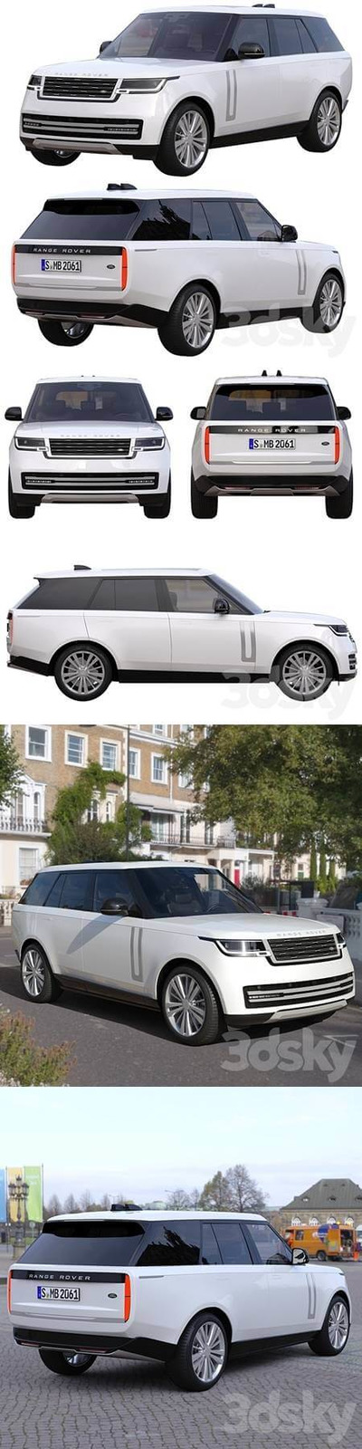路虎Range Rover 2022款白色SUV汽车3D模型（OBJ,MAX）