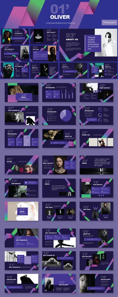 现代独特简历PPT设计模板 (PPTX)