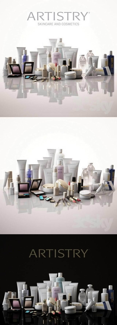 多种组合护肤品化妆品3D模型下载（MAX,FBX,OBJ ）