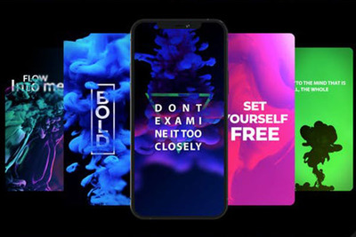 抽象流体纹理背景手机演示视频AE素材[aep]