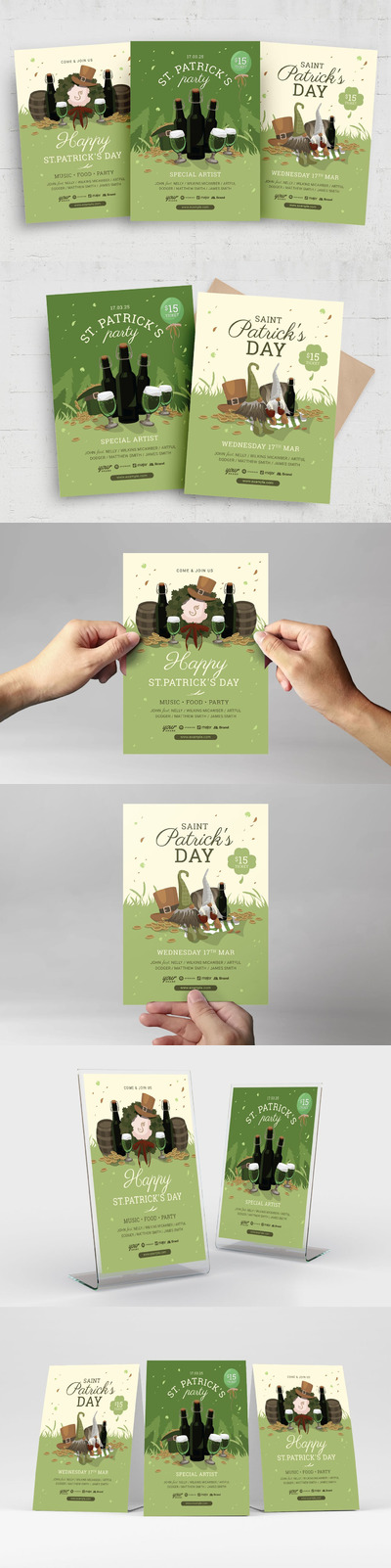 圣帕特里克节广告传单/海报模板 (AI,PSD)