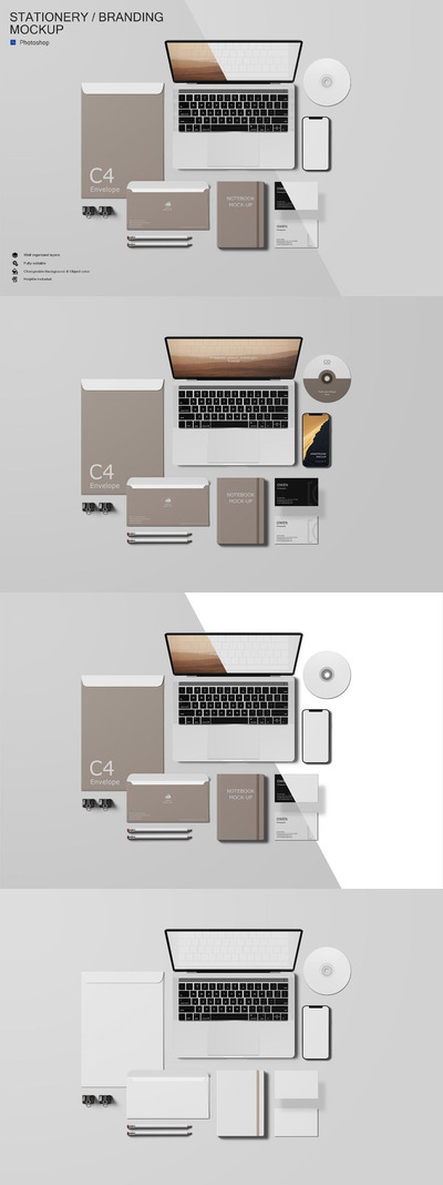 极简办公文具用品样机(PSD,JPG,PDF)