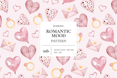 浪漫可爱的情人节爱心图案背景 (JPG,PNG)
