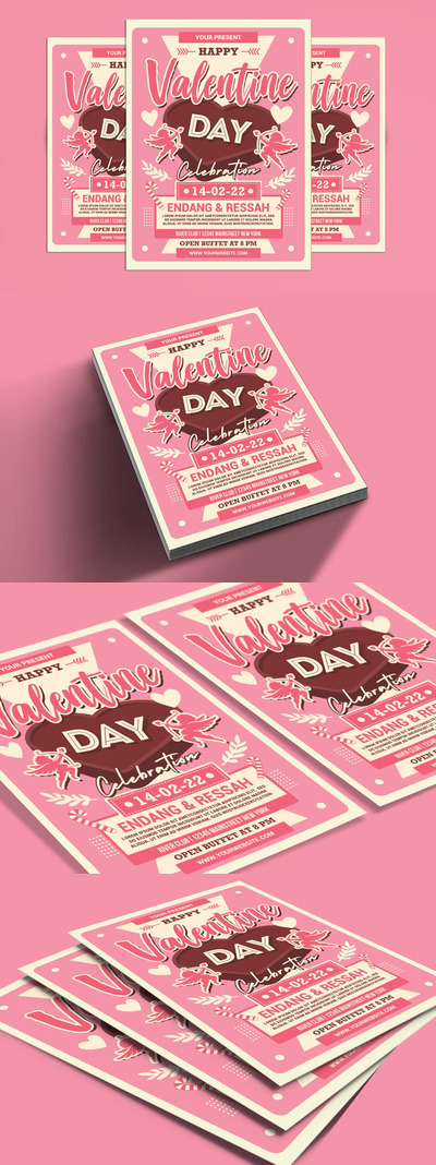 情人节庆祝传单 (PSD)