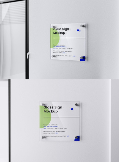 方形玻璃标志模型 (PSD)