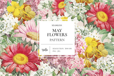 春季花卉图案 (JPG,PNG)