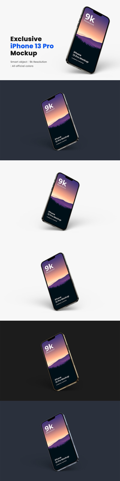 iPhone 13 Pro 手机样机 7.0 (PSD)