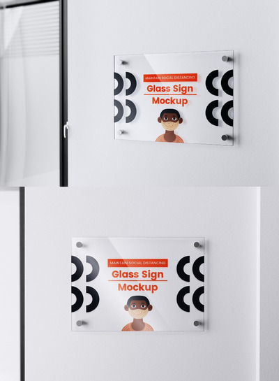 景观玻璃标志模型 (PSD)