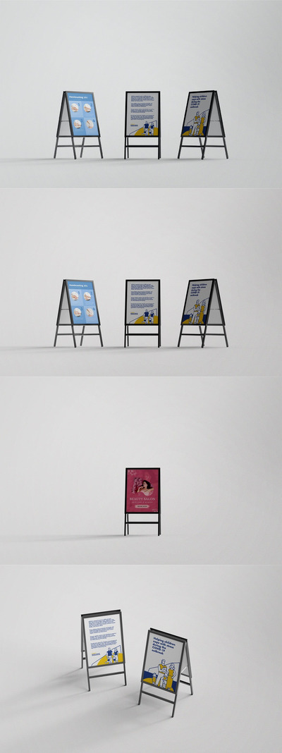广告架模型 (PSD,PDF)