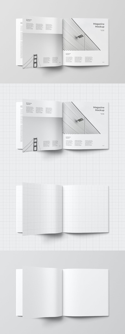 方形画册设计展示模型样机 (PSD)