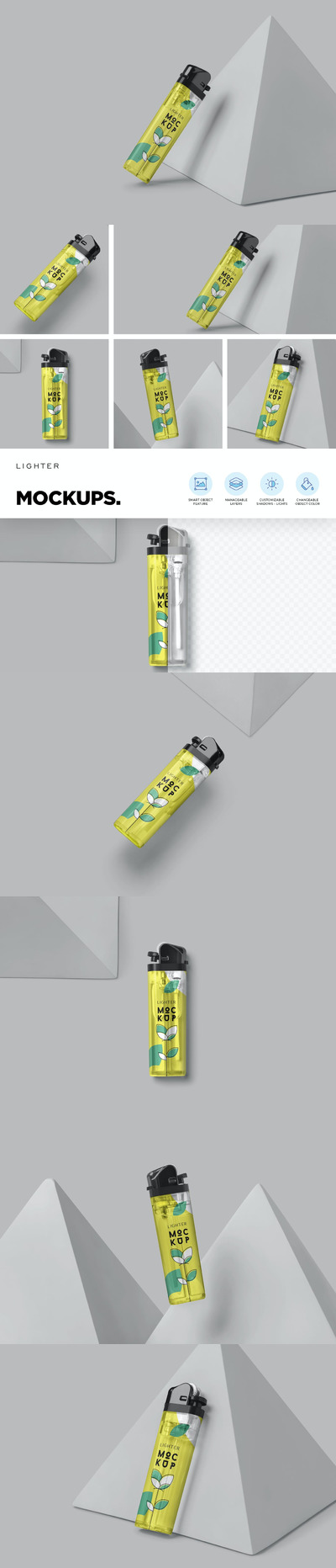 一次性打火机模型 (PSD)