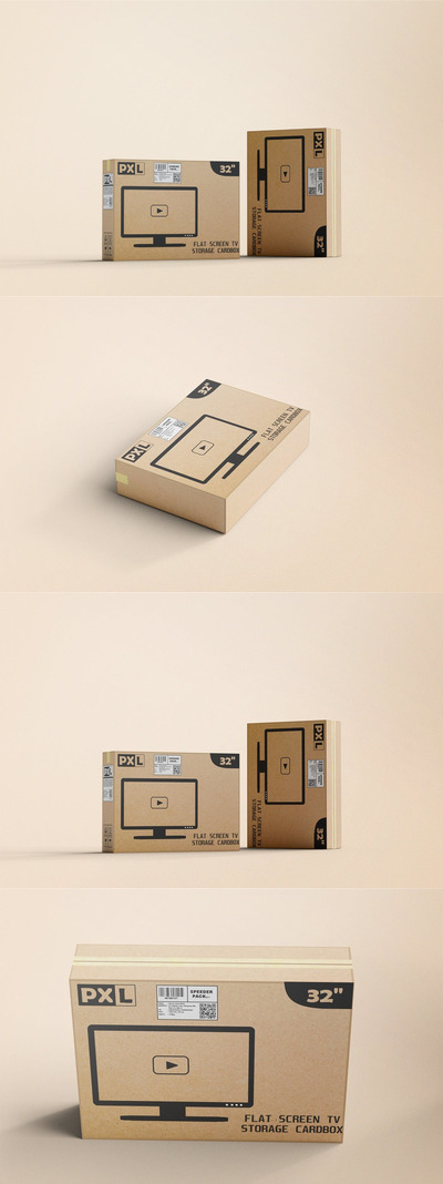纸箱模型 (PSD,PDF)