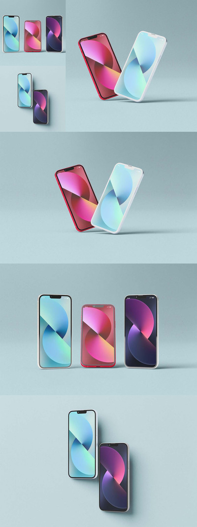 iPhone 13屏幕模型 (PSD,PDF)