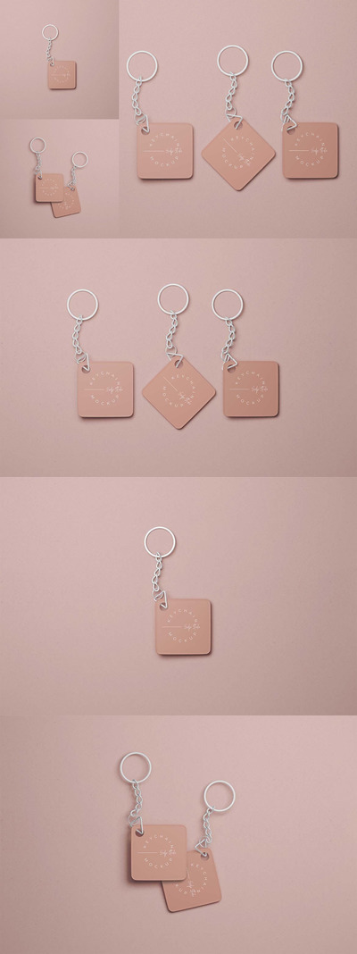 矩形钥匙链模型 (PDF,PSD)