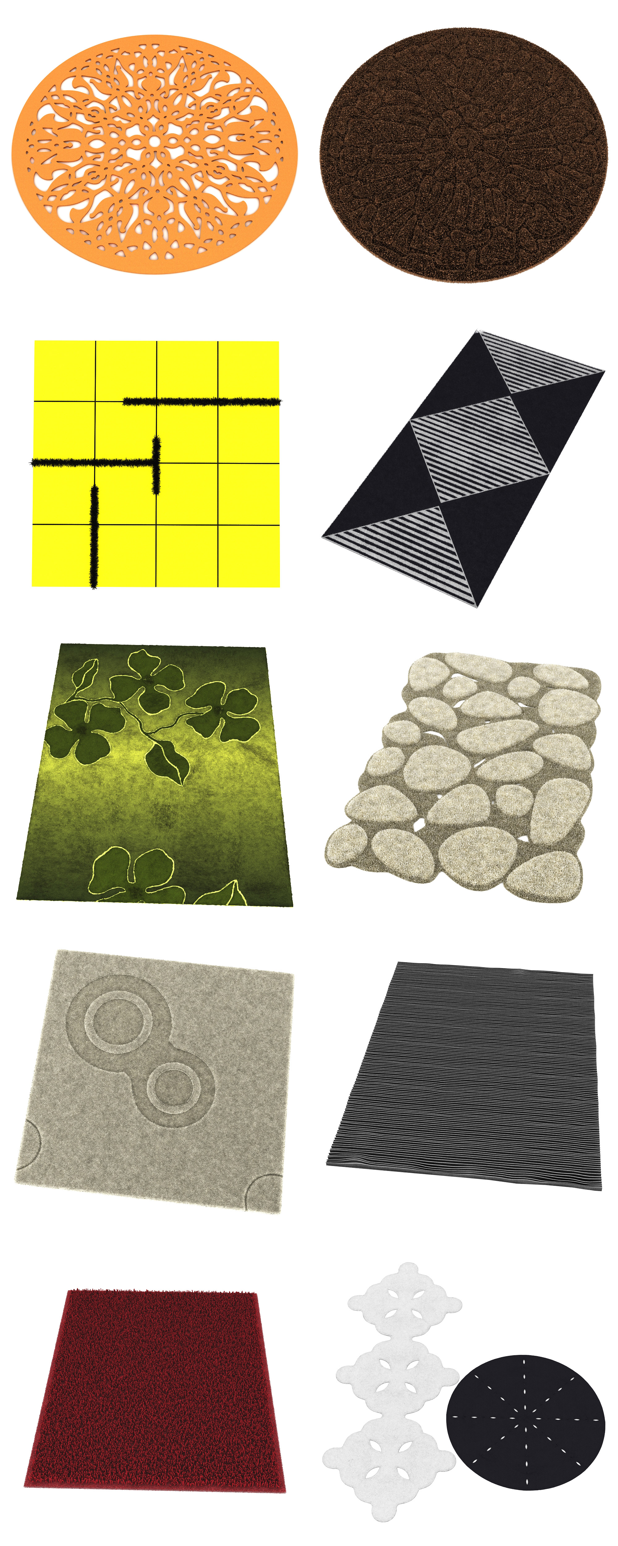 10组地毯3D模型合集（MAX）