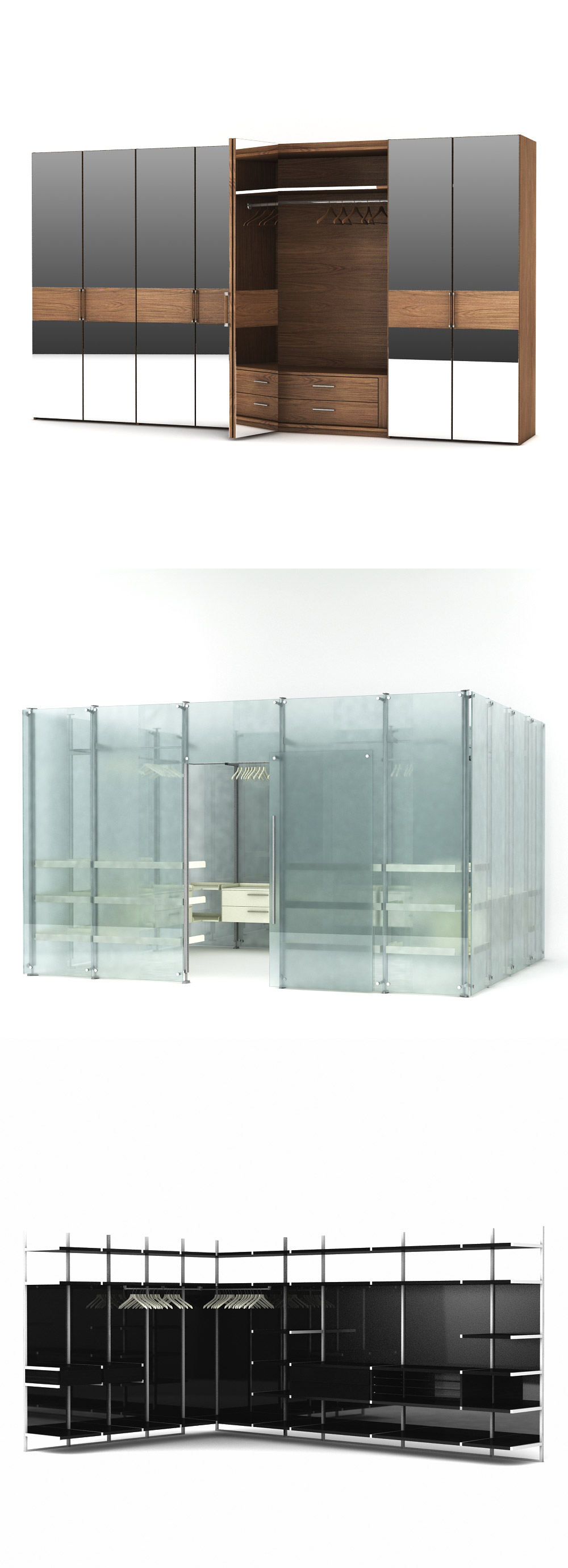 3组衣柜衣橱3D模型合集（MAX）