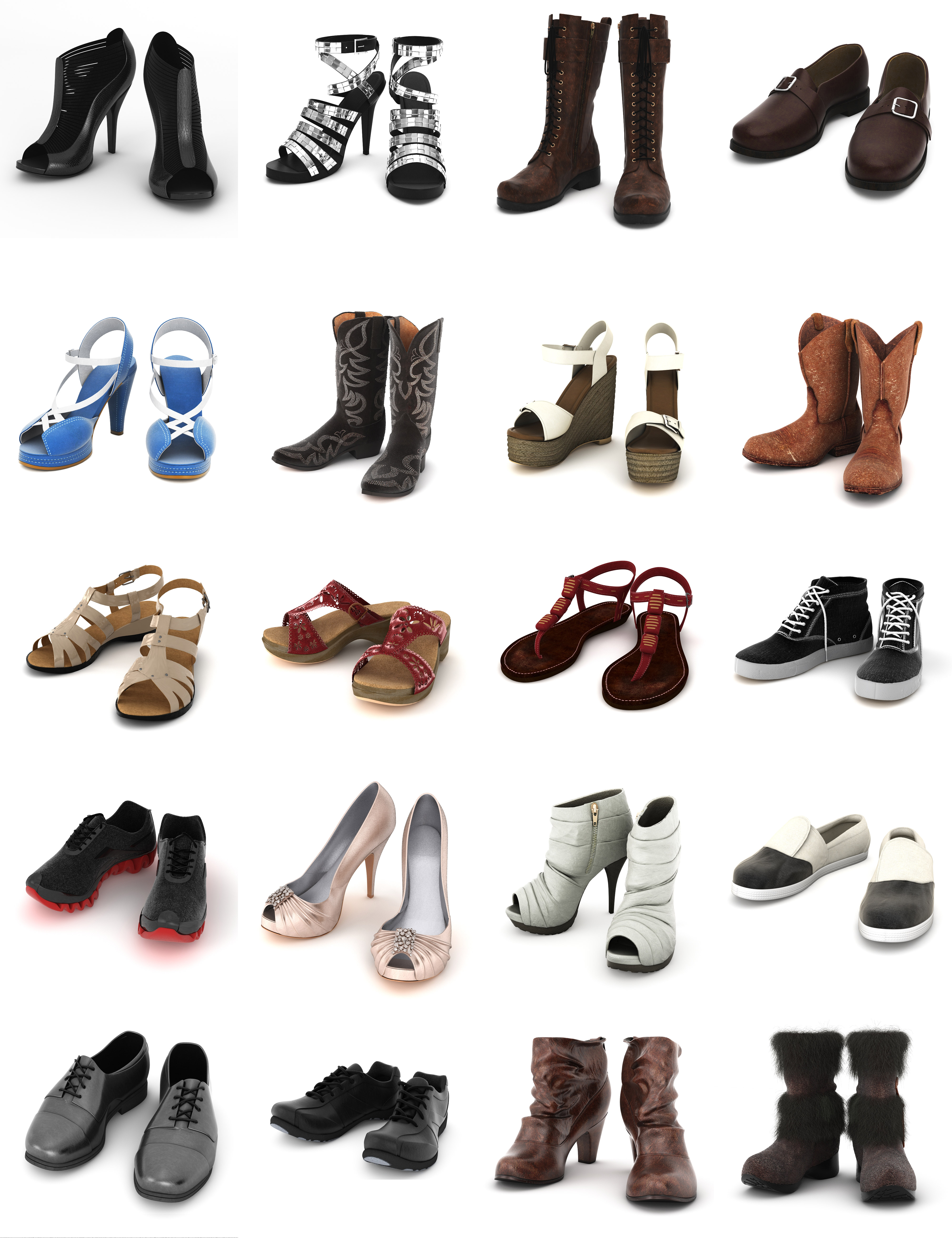 20款鞋子3D模型合集（MAX）