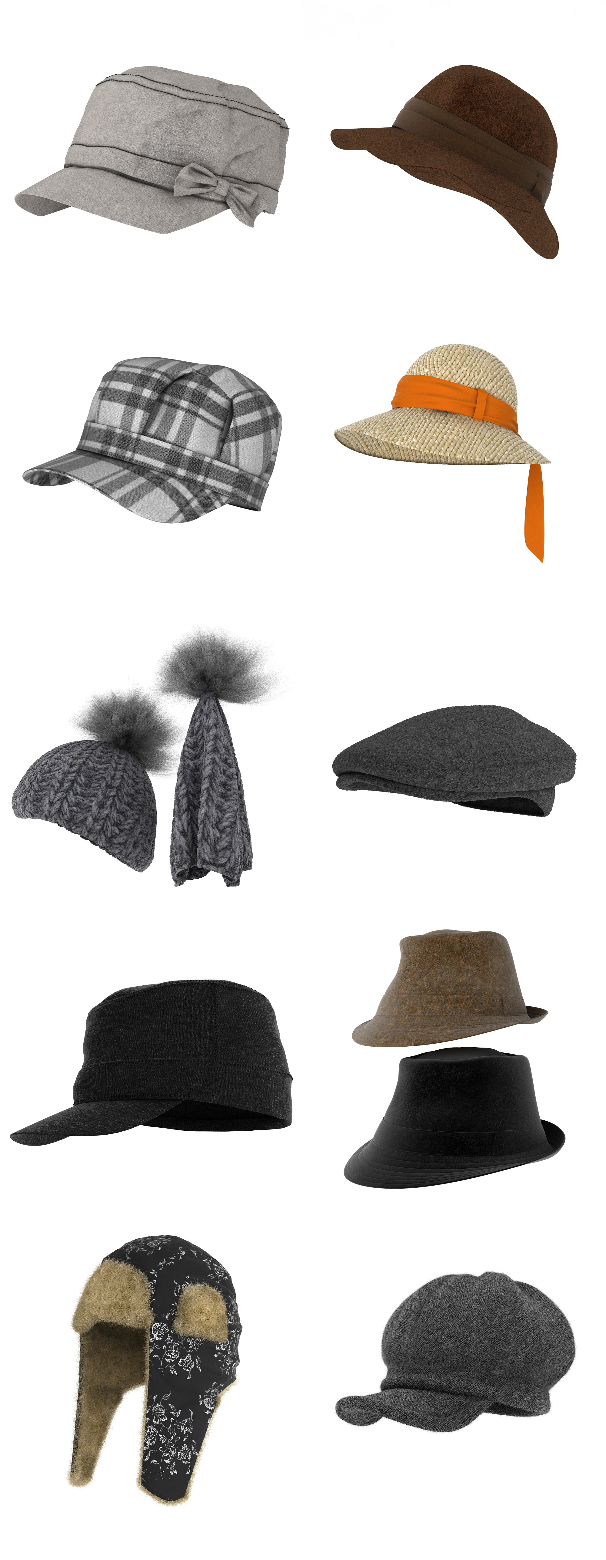 10款帽子3D模型合集（MAX）