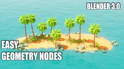 Blender3.0几何节点打造的小岛工程文件下载（blend）