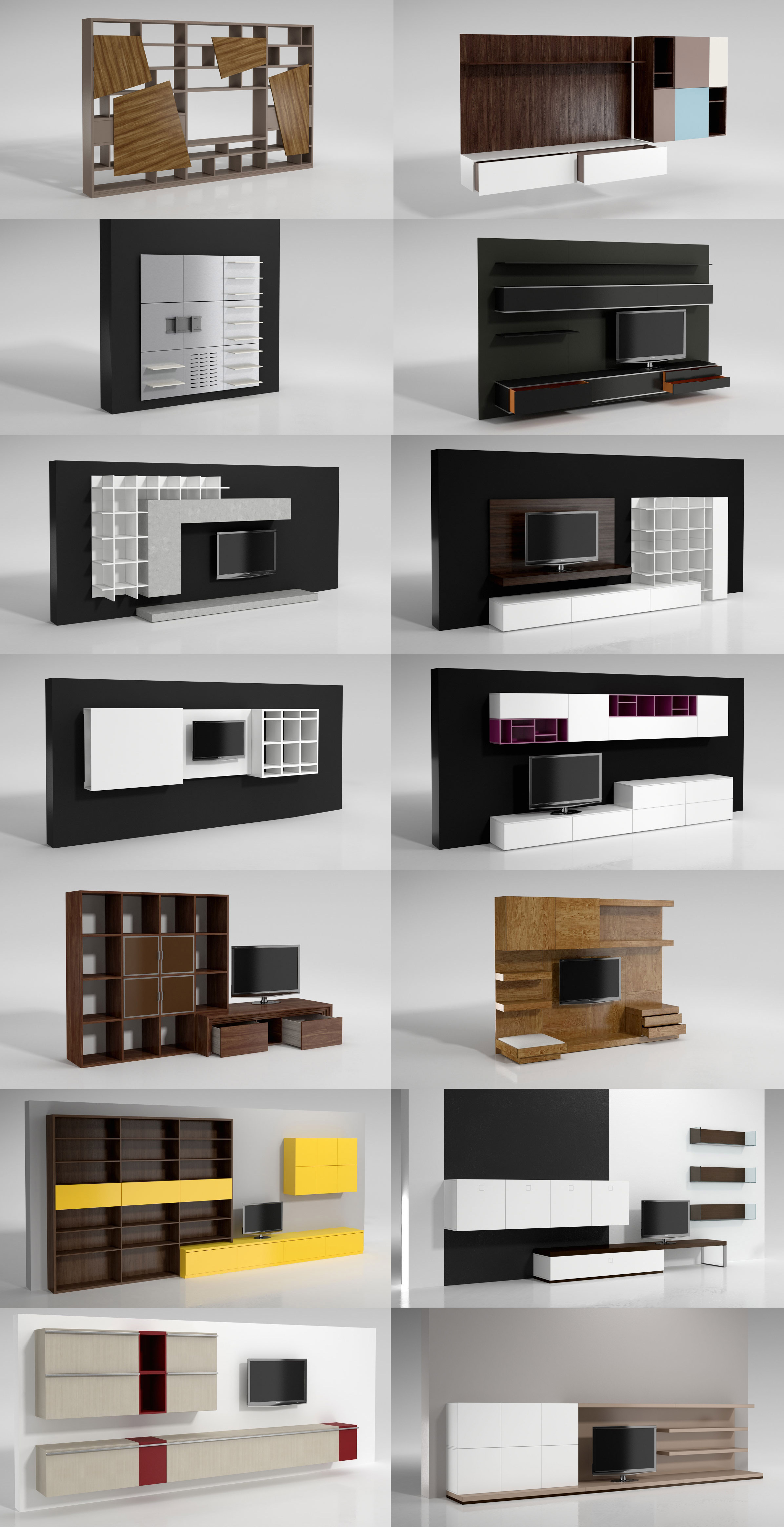 14种组合电视柜3D模型合集（MAX）