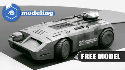 Blender外星人军用车辆建模教程+工程文件免费下载