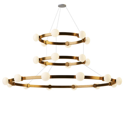 Rich Brilliant Willing Cinema系列三层金色金属圆环吊灯3D模型（OBJ,FBX,MAX）