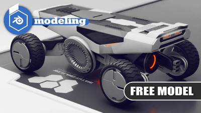 Blender 科幻汽车建模+工程文件免费下载(Blend)